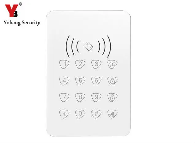 YobangSecurity HD Touch Screen Keyboard The RFID Reading Tag G90B With 2 PCS RFID Tags is Used For The GSM WIFI Alarm System. YobangSecurity HD Touch Screen Keyboard The RFID Reading Tag G90B With 2 PCS RFID Tags is Used For The GSM WIFI Alarm System.