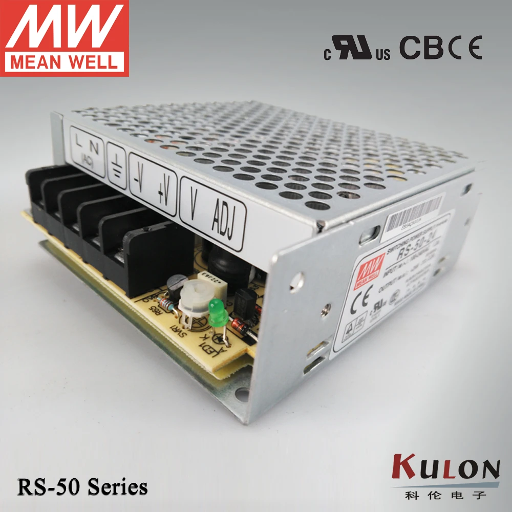 Meanwell RS 50 15 Вт 15В 3.4A источник питания 3 года гарантии CB UL CE|meanwell 15v|meanwell power supplyul |