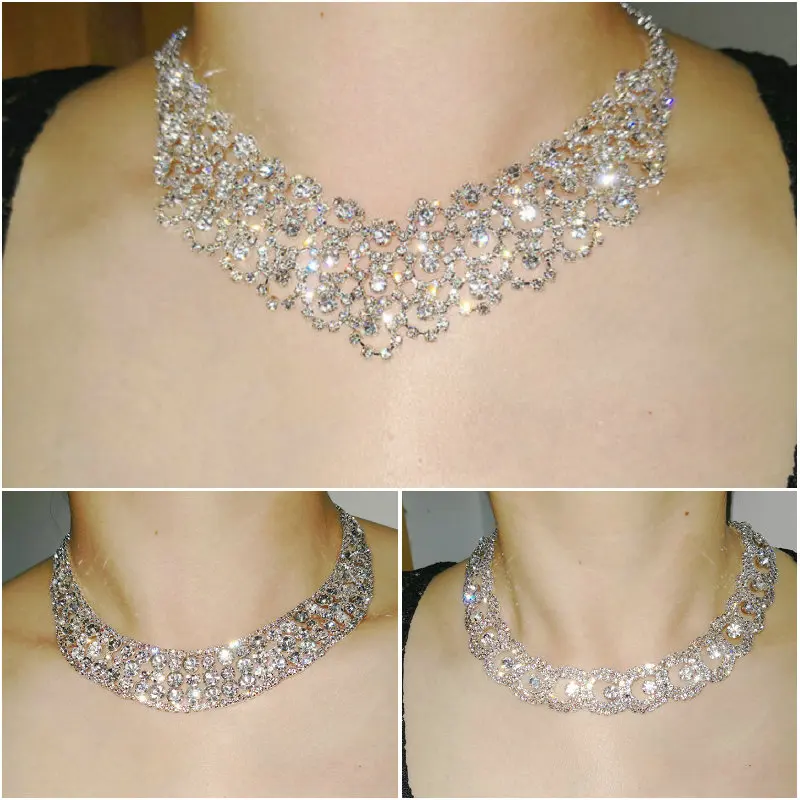 Набор свадебных украшений свадебные стразы ожерелье трендовые длинные серьги