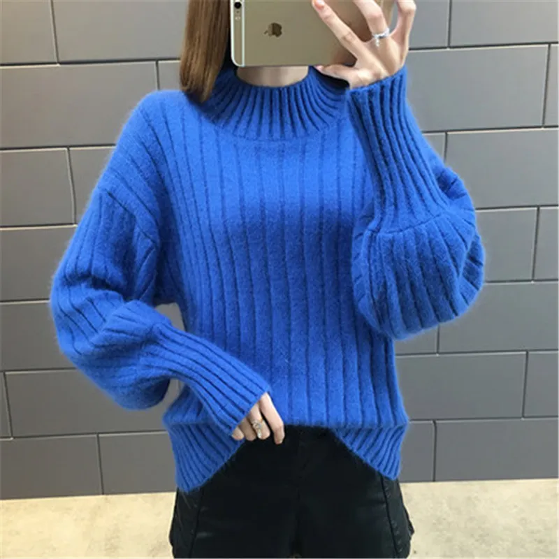 

Full Sleeve Thick Turtleneck Women Sweater Autumn Winter Knitted Femme Pull High Elasticity Soft Female Pullovers Sweater PZ192