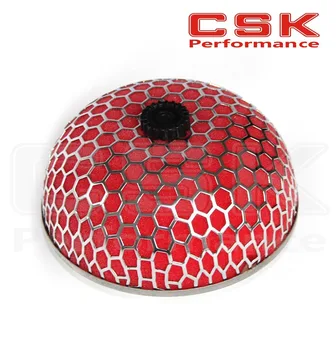 

UNIVERSAL 3" 76mm SILVER MESH RED SHORT RAM COLD INTAKE TURBO MUSHROOM AIR FILTER