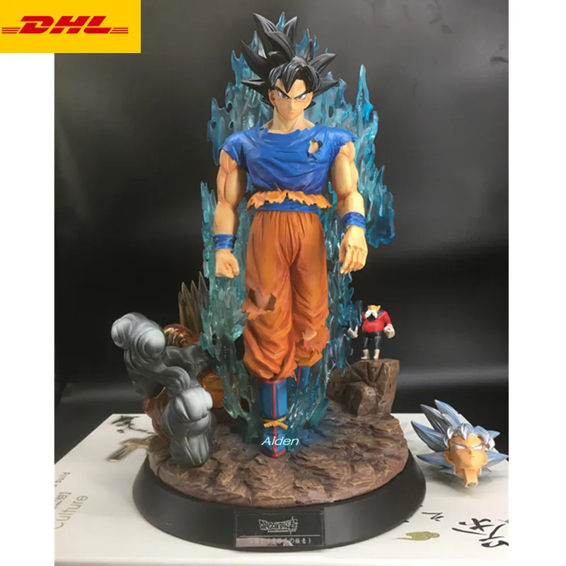 1" Dragon Ball Z статуя Migatte без Gokui бюст Сон Гоку полный Длина Портрет с светодиодный свет анимационная фигурка GK Ящик для игрушек 30 см B621