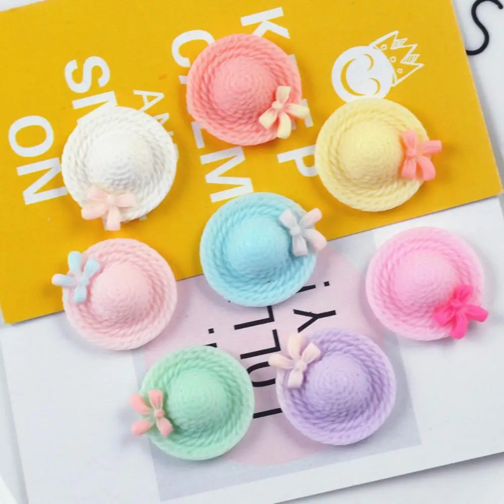 10pcs Colorful DIY Bow Hat Lightweight Polymer Clay Slime Charms for Cream Phone Shell Hair-Earrings Resin Material Accessories - Цвет: Mix 10 Pieces