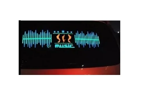 Розовый 1 комплект Автомобильный Стайлинг 90X25 см автомобильный стикер музыкальный ритм светодиодный фонарик лампа активируемый звуком Эквалайзер автомобильный ритм музыки стикер 12 В - Испускаемый цвет: Розовый