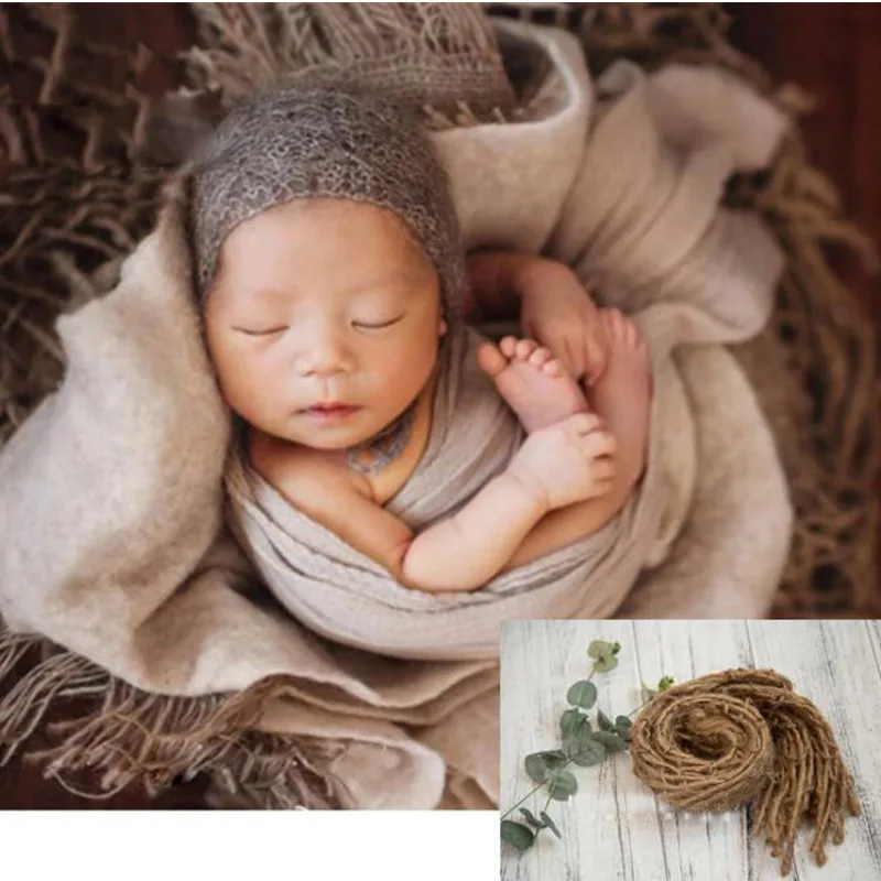 Ylsteed Baby фотография Реквизит новорожденный съемки джутовый фон одеяло не сужающийся книзу слой Чистая фотография одеяло, корзина, наполнитель