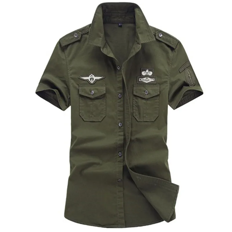 XIYOUNIAO размера плюс M~ 5XL 6XL Новая мужская летняя хлопковая рубашка поло с коротким рукавом армейская ВВС one Мужская дышащая рубашка camisa masculina