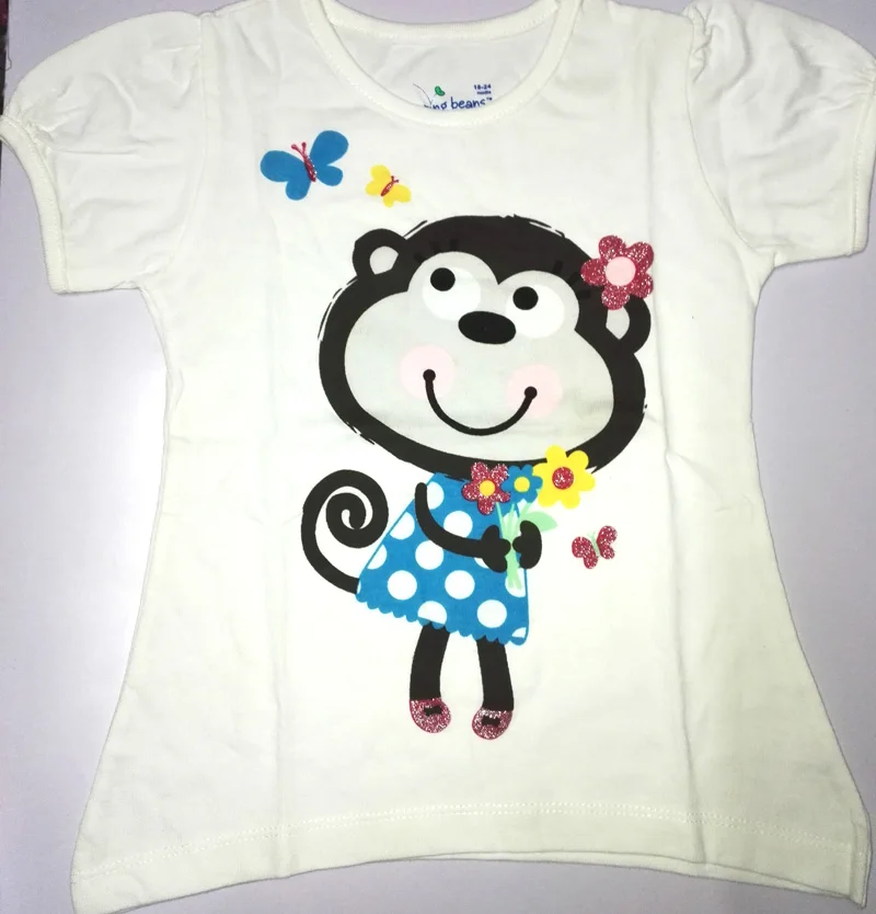 T7156 Summer Top Г. Футболка для девочек детская футболка, одежда летние топы, футболка для маленьких девочек детская футболка Koszulka vetement fille, топ с короткими рукавами - Цвет: T7156 Summer Top