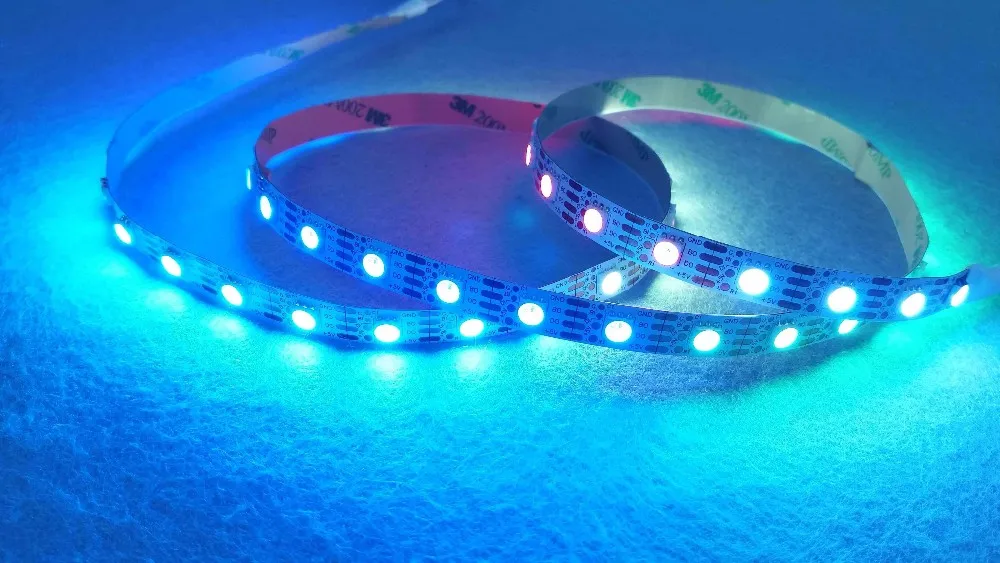 Адресуемых и формирующая листы для кровли 4 м 60 Светодиодный s/m DC5V WS2813 светодиодный пиксельный RGB полосы, из водонепроницаемого материала в кремний с 60 пикс./м; белый PCB; RGB Полноцветный