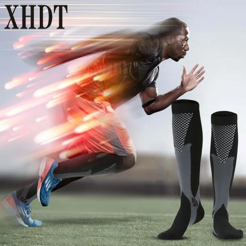 Мужские/мужские компрессионные дышащие носки до колена Coolmax для