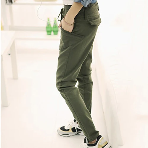 Женские Эластичные шаровары повседневные брюки на шнурках|harem pants|casual trouserslace trousers