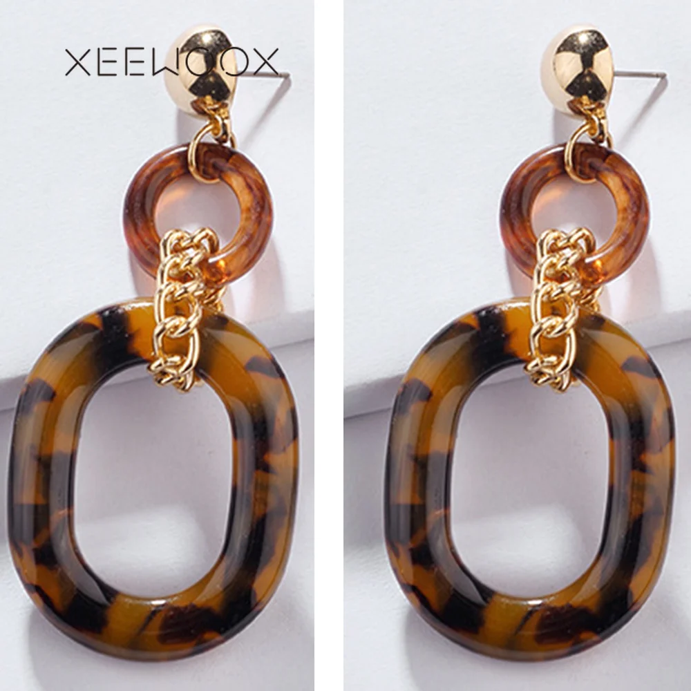 XEEWOOX 2019 золотая цепочка звено серьги с изображением черепахи для женщин Мода