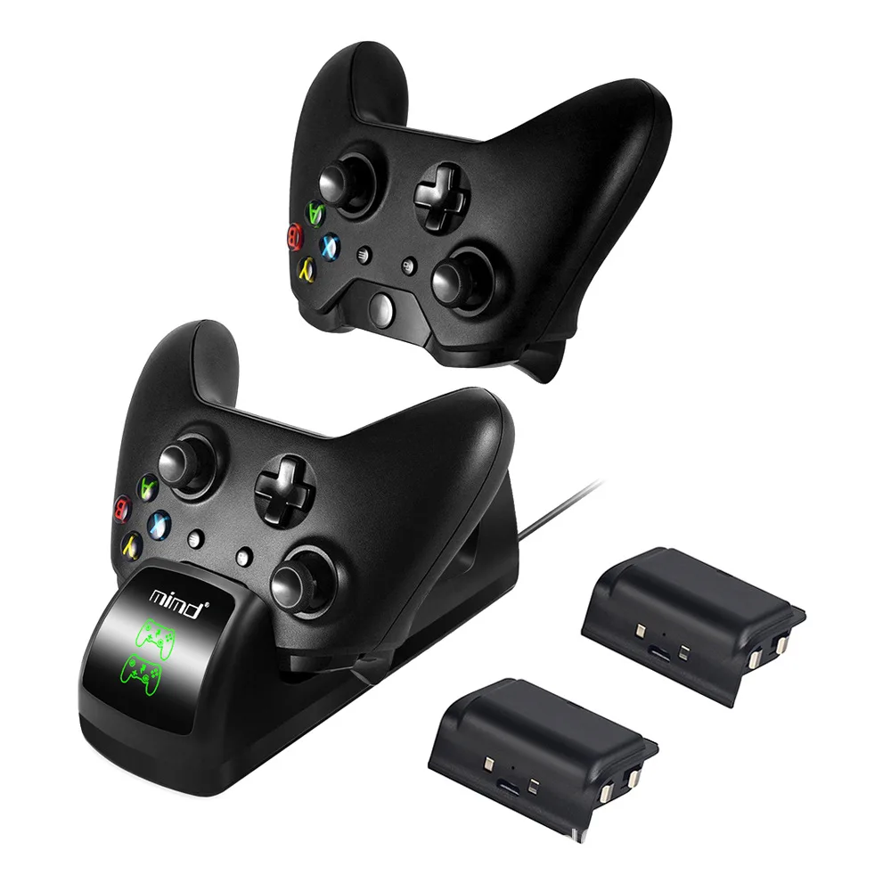 Зарядное устройство с двумя док-станциями+ 2 аккумулятора для Xbox One/S/X контроллера