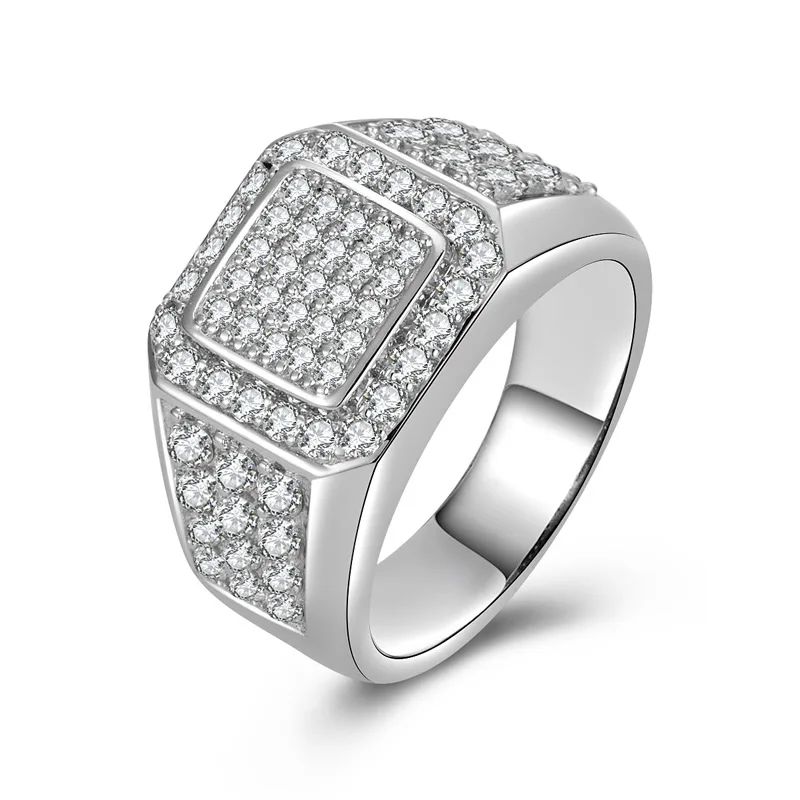 Дороже, но лучше качество S925 кольцо из стерлингового серебра 925 со стразами Свадебные Обручение роскоши преувеличено в стиле "хип-хоп" Любовь