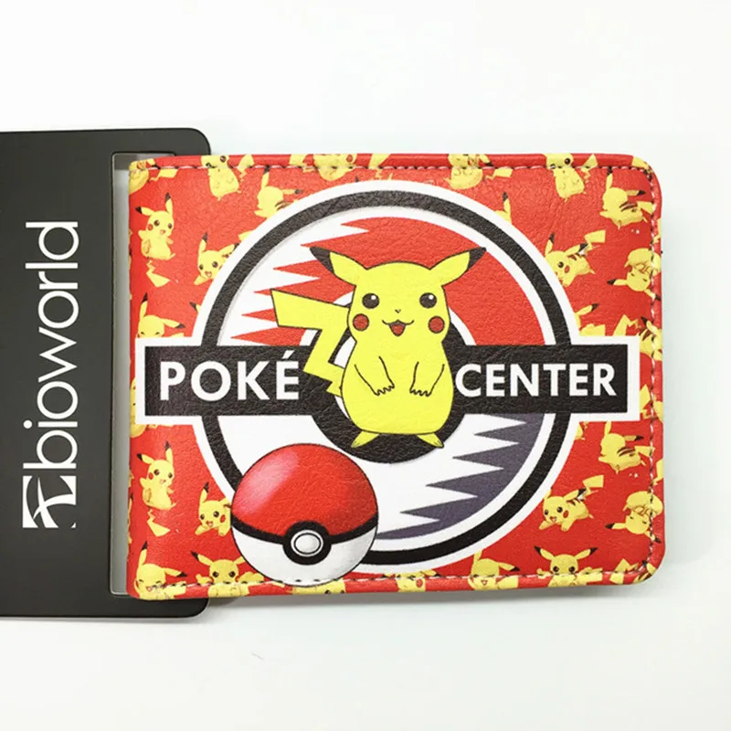 

Free Shipping Anime Cartoon Wallet Pocket Monster Pikachu Purse Two/Three Fold Wallets
