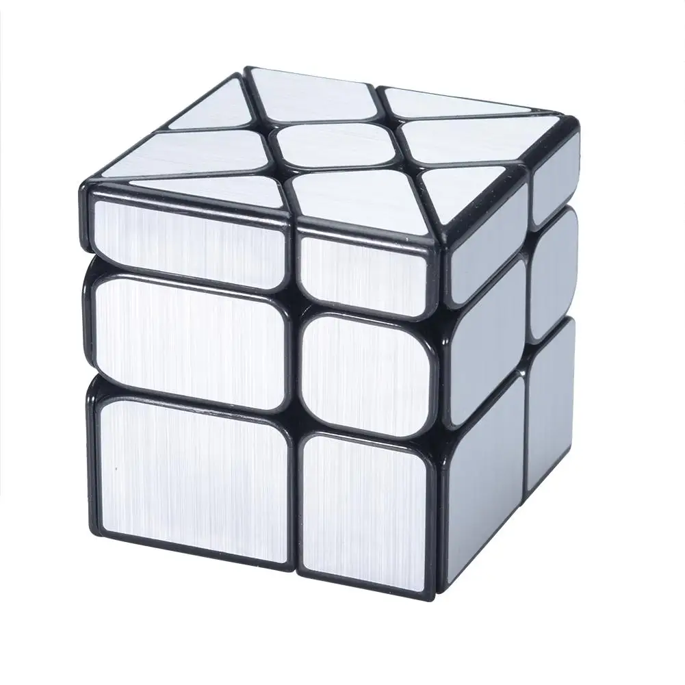 Головоломка матовый стикер черный фон ветряная мельница 3x3 зеркальный скоростной Куб серебро развивающие игрушки волшебный куб - Цвет: Белый