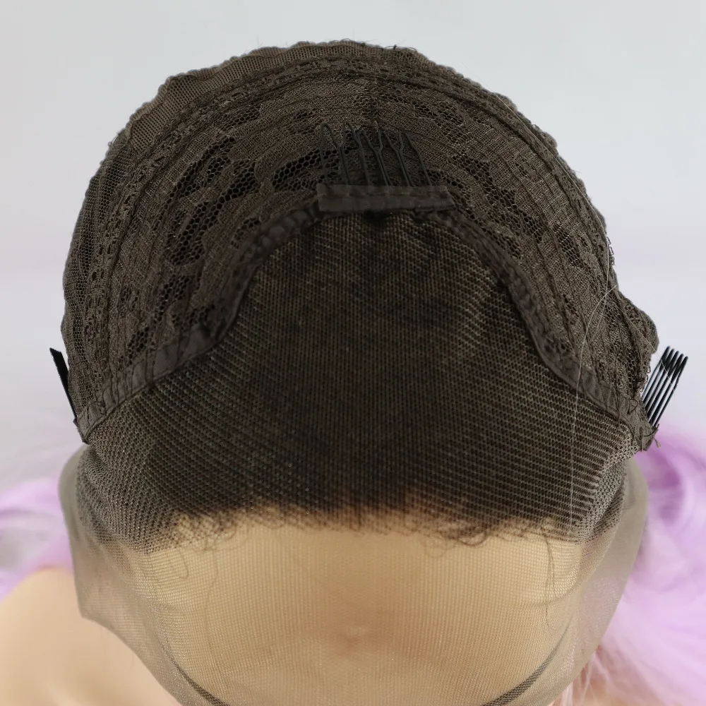 Marquesha Омбре Платина блонд коричневый корни синтетические волосы на кружеве парики прямые Половина руки завязанные Замена парики