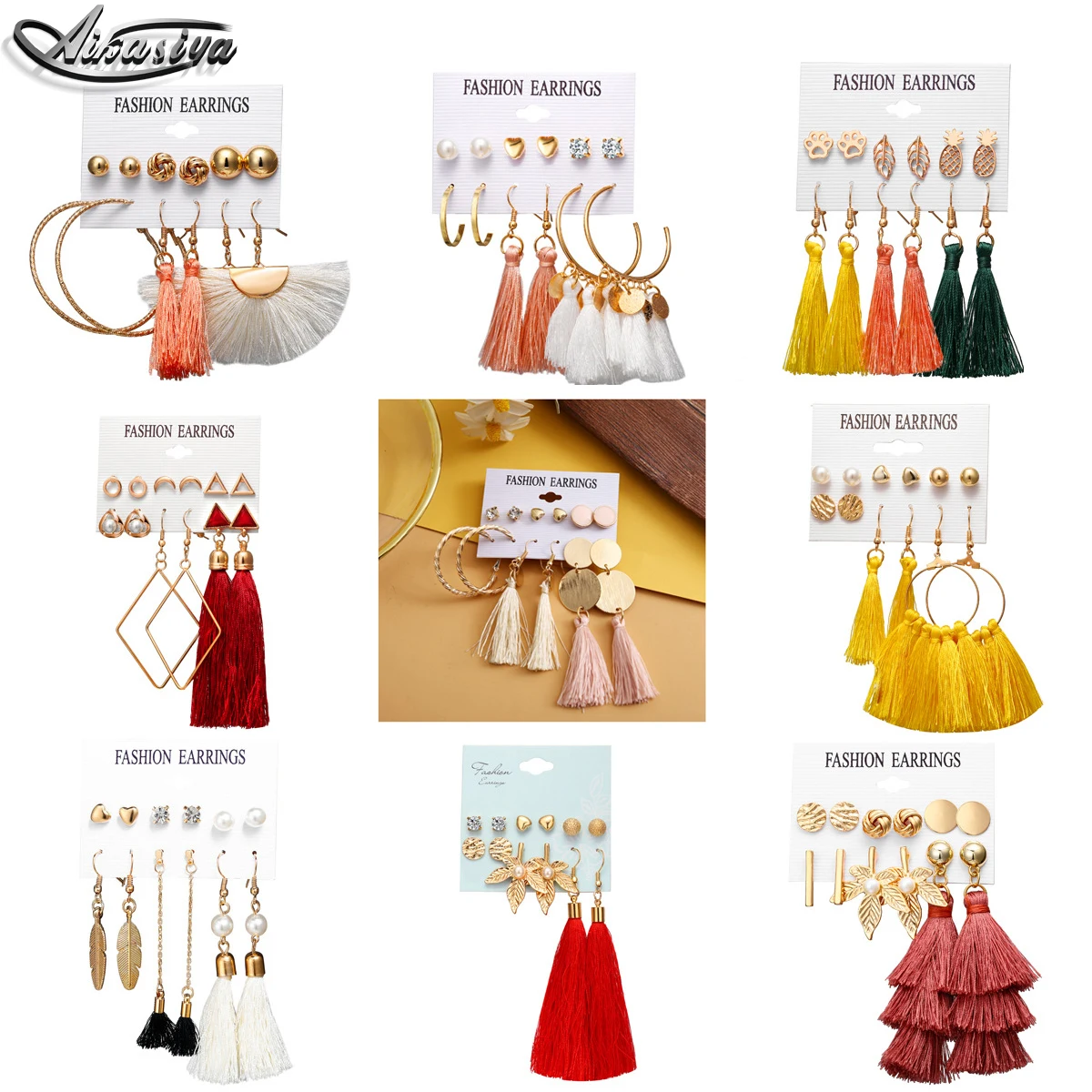 Модные серьги с кисточками цветок богемные жемчужные сплав геометрические