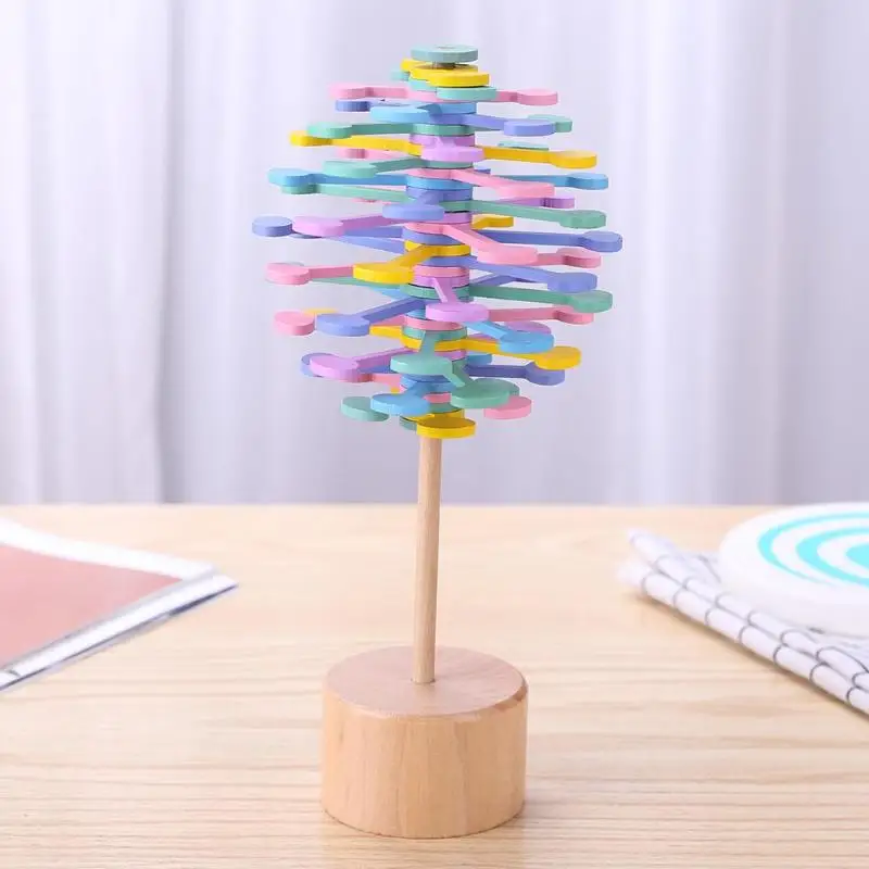 Candywood Деревянная волшебная палочка для снятия стресса игрушки вращающийся леденец креативное художественное украшение для офиса снятие