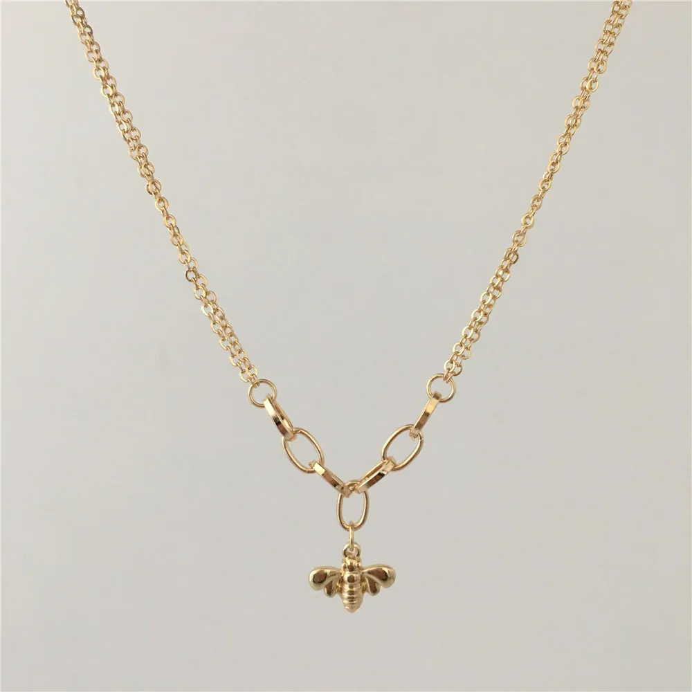 

FASHION JEWELRY NECKLACE GOLD COLOR PLATING SMALL HONEYBEE PENDANT