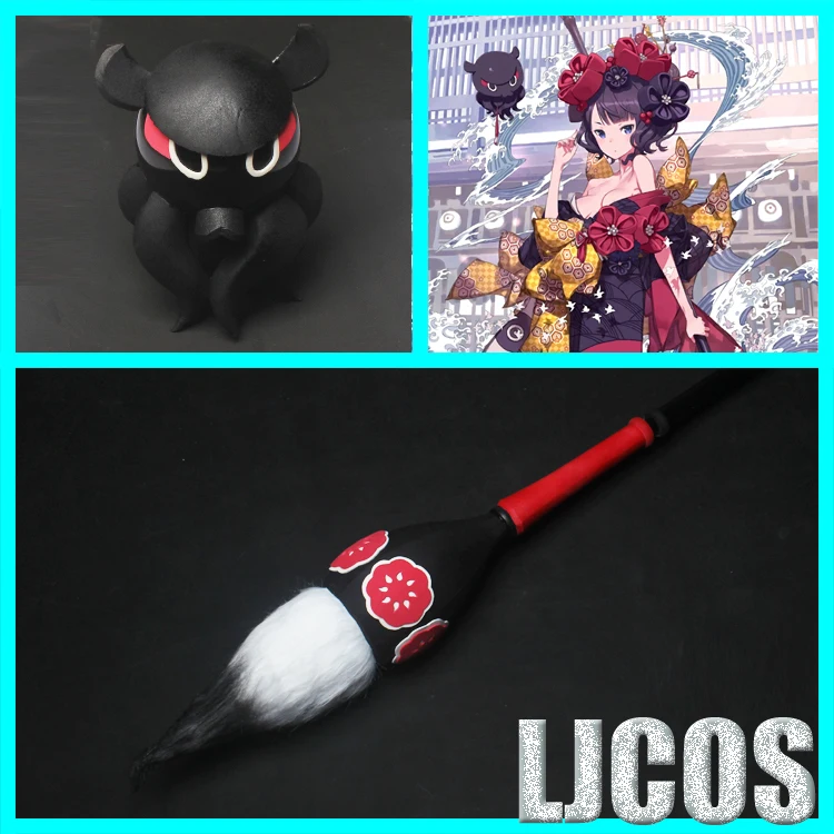 FGO Fate/большой заказ катсушика Hokusai Осьминог Hokusai Косплей Костюм оружие щетка для удаления чернил кисть Prop 1,8 м