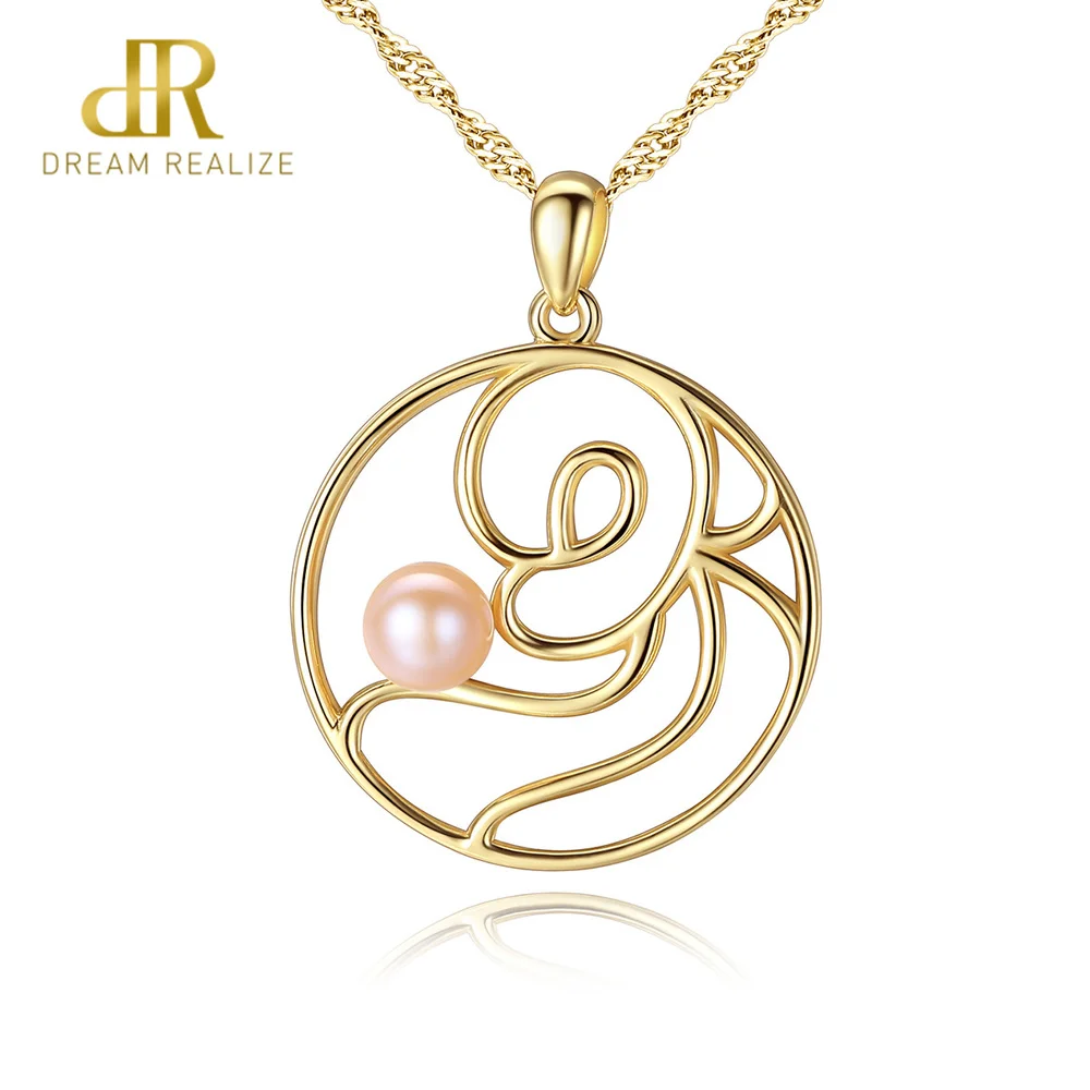 

DR 2018 Natural Freshwater White Pink Pearl Necklace Pendant 925 Silver Women Necklace Jewelry Factory Wholesale Mother Gift