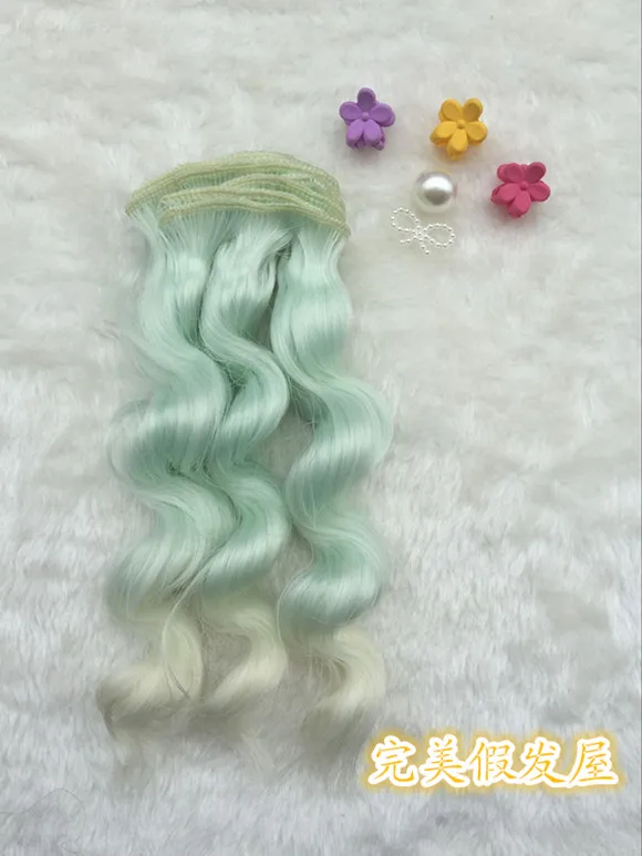 20 шт./лот красочные волнистые BJD SD DIY парики высокая температура провода 1/3 1/4 куклы лапша вьющиеся парик ручной работы парик для волос BJD