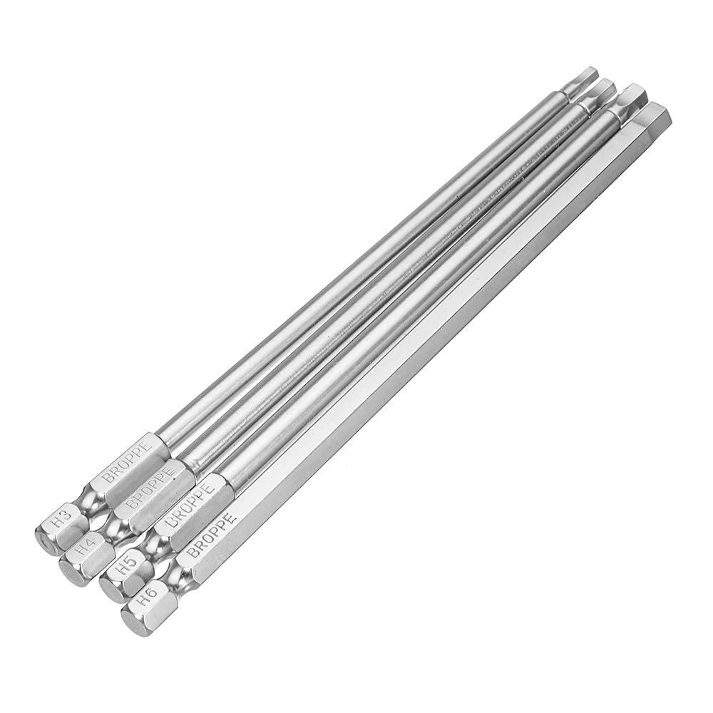 Broppe 4 шт. 150 мм H3 H6 отвертка с шестигранной головкой S2 1/4 дюйма шестигранным