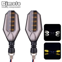 BJMOTO светодиодный светодиодные указатели поворота мотоцикл индикатор мигалка Янтарный водостойкий мото лампа для Кафе Racer Bobber Touring
