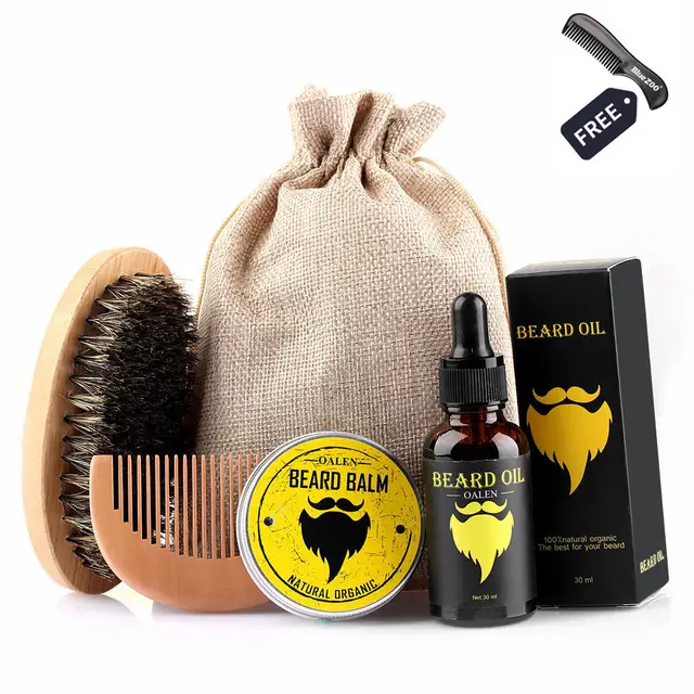 New 6pcs/set Men Beard Kit Grooming Beard Set Barba Beard Oil ...