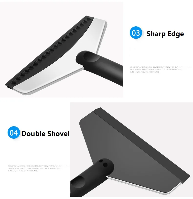Car Snow Ice Scraper Car Windshield Auto Ice Remove Clean Tool Winter Car Wash Accessories Double Shovel Model