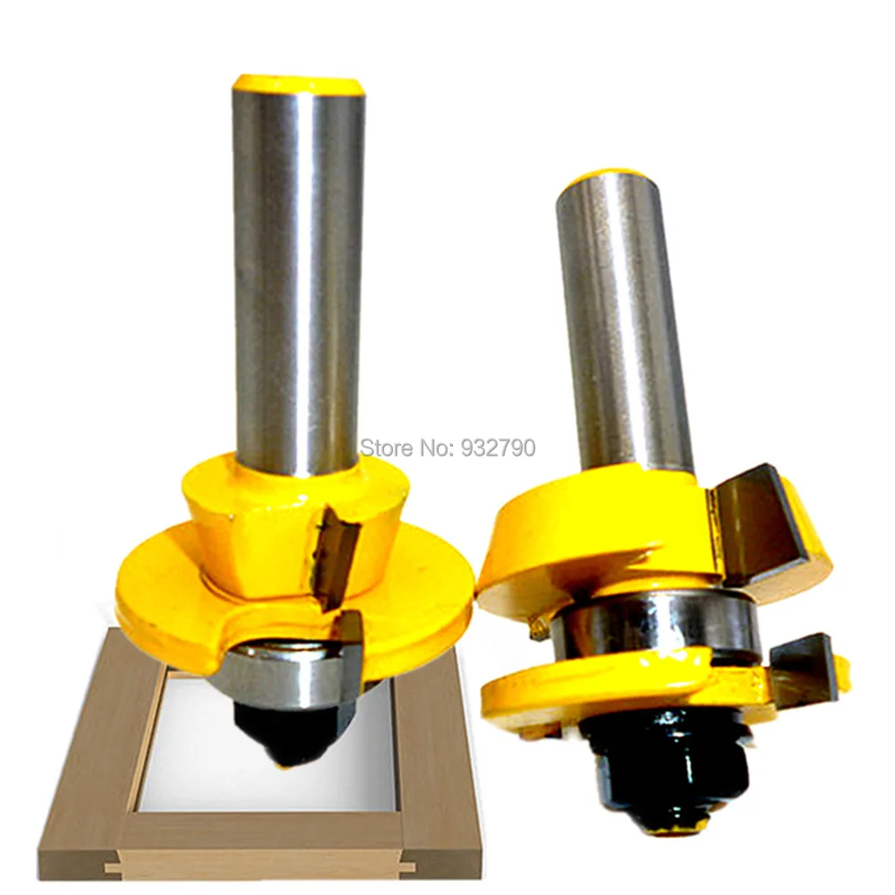 2pcs 1/2" Sh Shaker Bevel Rail & Stile Router Bit Two Flute Carbide