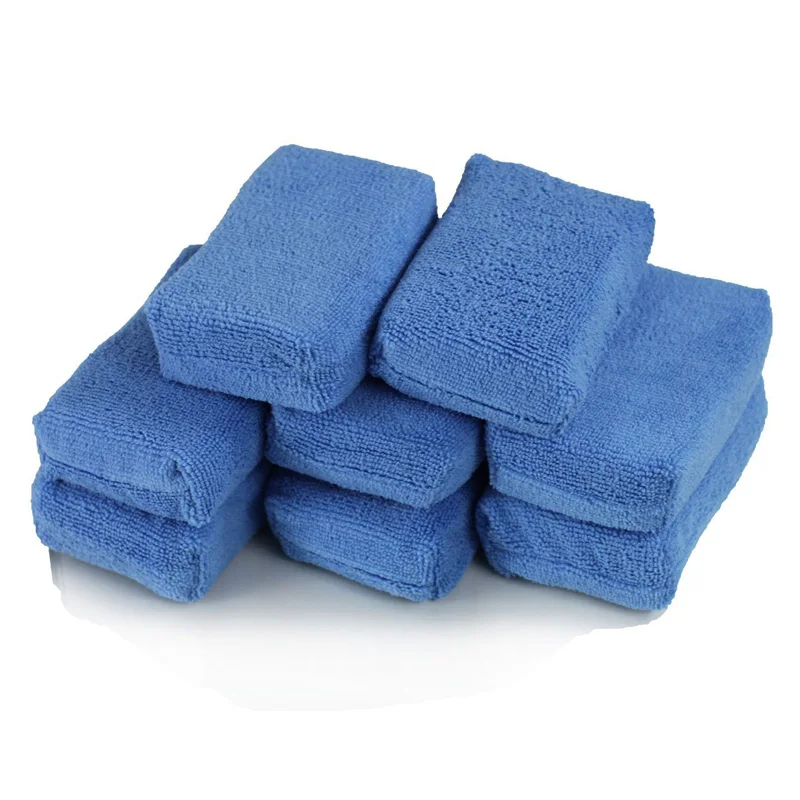 2 Pcs Soft Microfiber Car Polish Plasti Dip Car Cleaning Sponge Cloths Wax Polishing Pad Detailing Microfiber Applicators Hard