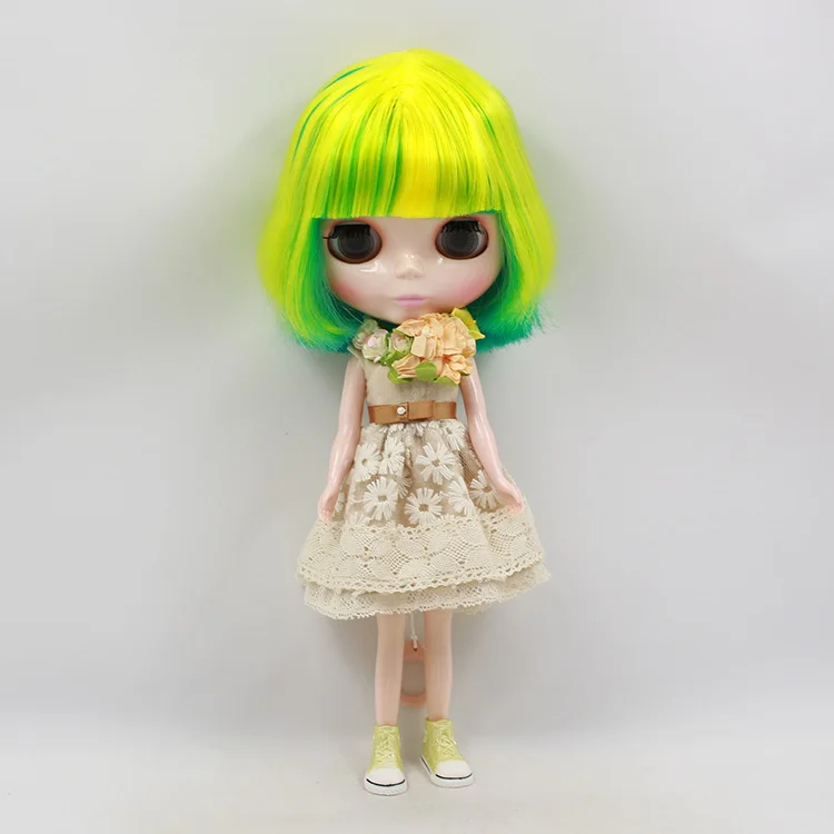 Кукла Blyth icy licca body BL40033208 короткие желтые микс зеленые волосы нормальное тело 1/6 30 см Подарочная игрушка