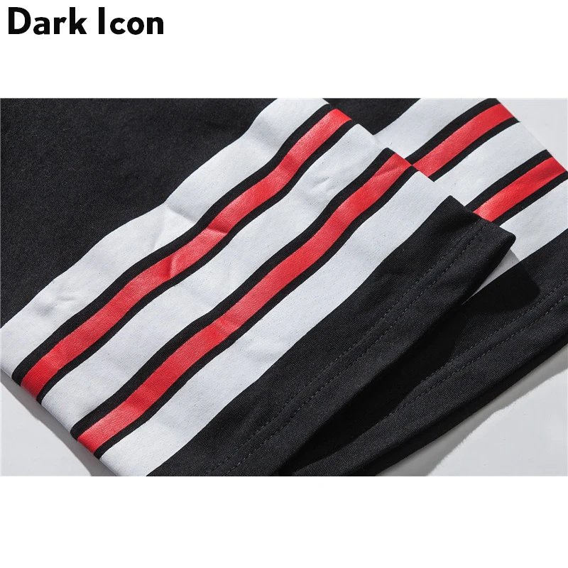 DARK ICON Number 67 полосатая Мужская футболка большого размера с рукавом Летняя мужская футболка свободного покроя с круглым вырезом хлопковая футболка