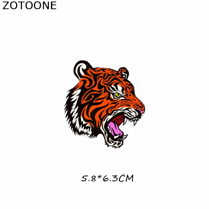 ZOTOONE Тигры леопарды нашивки для одежды Аппликации «сделай сам» железо на теплопередачи патч аппликации на одежду термо-Стикеры для одежды E - Цвет: ZT0201
