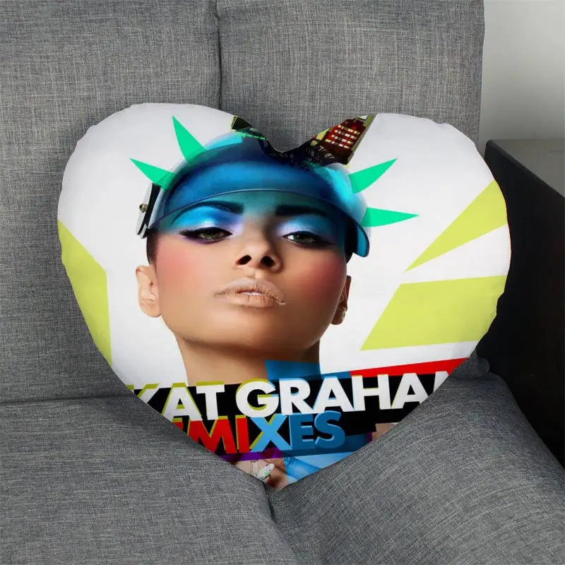 Kat Graham индивидуальная в форме сердца Наволочка на молнии Обложка свадьба для дома или офиса, декоративные - Цвет: 12