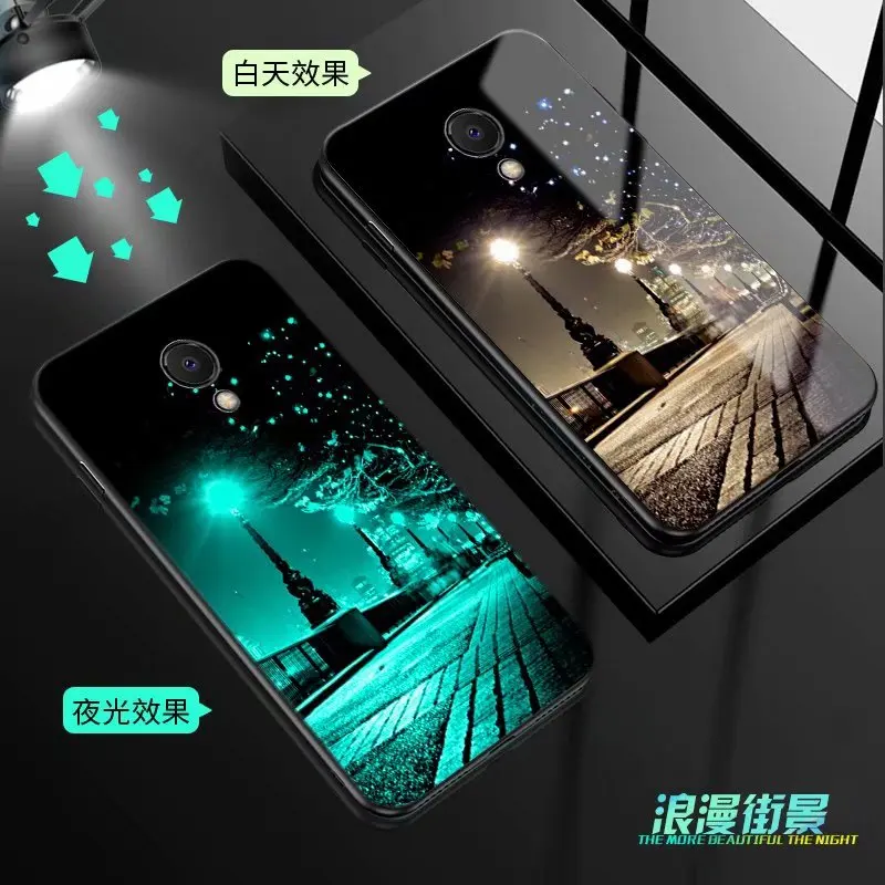 style 10 Для meizu M6S чехол Роскошный светящийся Узор Жесткий закаленное стекло защитный чехол на заднюю панель для meizu m6s полное покрытие оболочка - Цвет: style 10