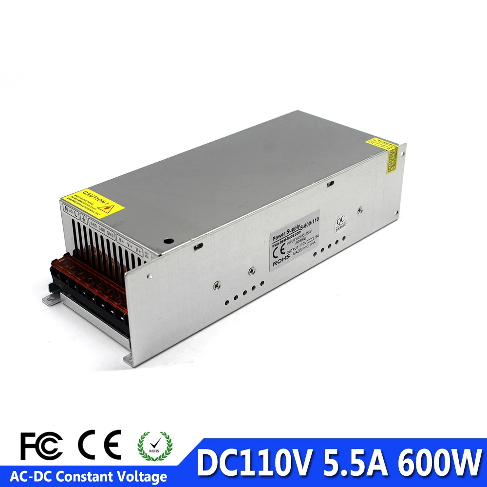 Импульсный источник питания DC110V 5.5A 600 Вт светодиодный трансформатор 220 В AC к DC110V адаптер питания SMPS для промышленности CNC шаговый