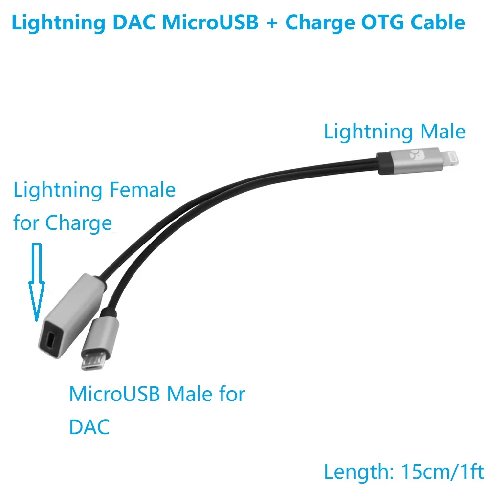 Кабель Meenova Lightning-to-MicroUSB USB DAC OTG для iPhone/iPad/iPod Chord Mojo Hugo Pha3 Fiio USB DAC HiFi Oppo HA2 K5