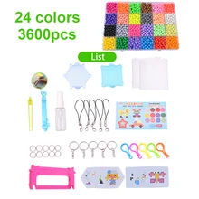 

24 Colors Aqua Beads Puzzles Toys Set Kids Educational Toy Hama Beads Perler Beads 3D Tangram Jigsaw Aquabeads Perlen 3600pcs