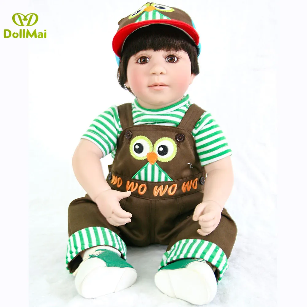 Boy doll 60 см Силиконовая виниловая Реалистичная кукла-младенец для новорожденных девочек и мальчиков, куклы для малышей, подарок на день рождения детей, bebes Reborn - Цвет: Boy doll