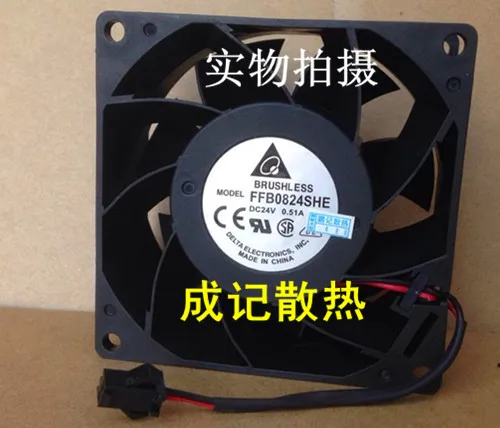 Delta Electronics FFB0824SHE DC 24 V 0.51A 80x80x38 мм, версия 3-сервера провода Охлаждающий вентилятор