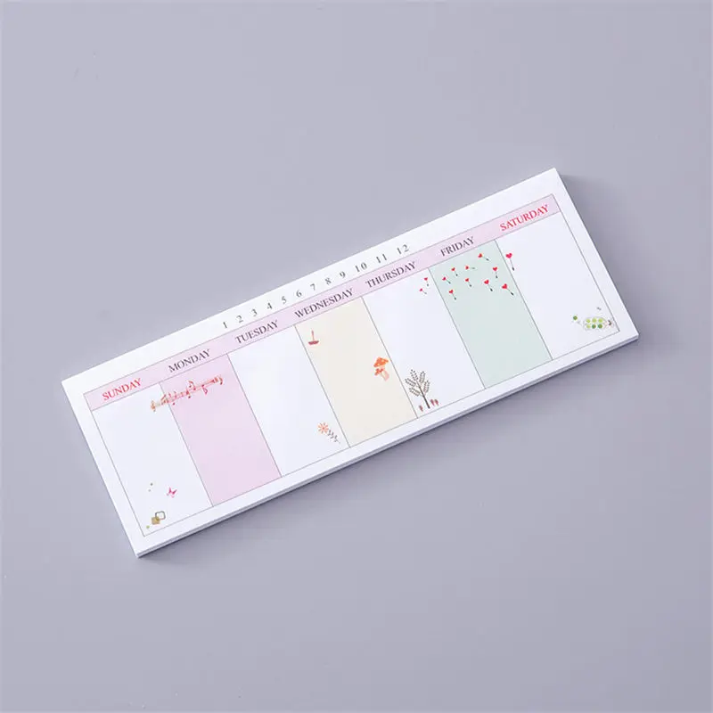 Coloffice Creative Korean Cute Simple Memo Pads Message Notes Stationery Message Sticky Note Weekly Office School Supplies 1PC - Цвет: 3