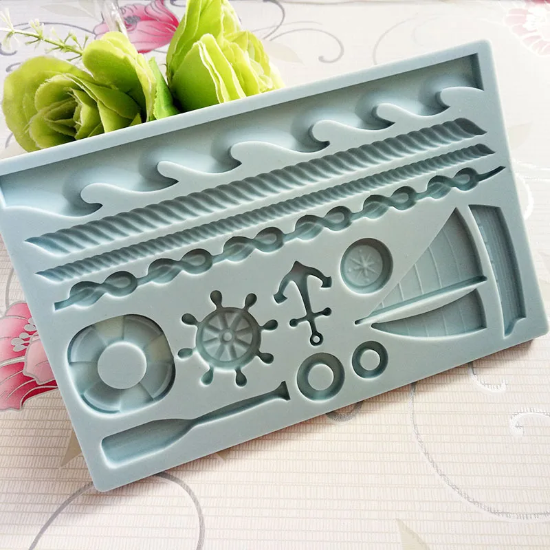 A0366 DIY Форма для торта парусник самолет корабль слон Лев Жираф Обезьяна Морской формы жизни силиконовые помадки форма для торта декоративная инструменты - Цвет: A0366