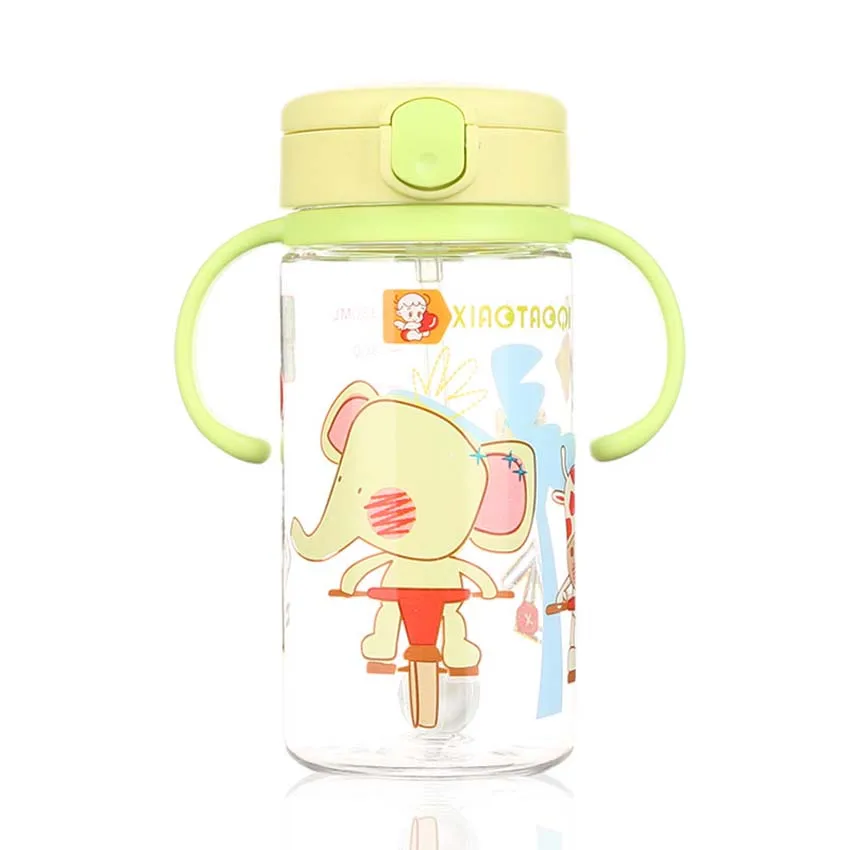330ML Green L 330 мл детская бутылка для воды детские бутылки с соломинками детская питьевая бутылка для воды Спорт кормления пластиковый стакан герметичность - Цвет: 330ML Green L