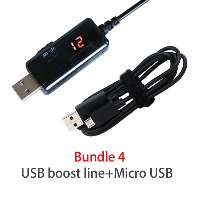 Bundle 4 USB повышающий преобразователь DC 5 В до 9 в 12 В USB повышающий преобразователь Кабельный соединитель для питания/зарядное устройство/адаптер преобразователя питания - Color: Bundle 4
