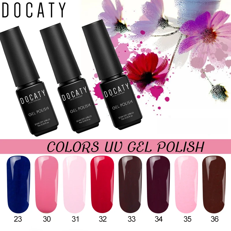 Docaty гель лак для ногтей постоянный Однотонная одежда Длительный Soak Off нужно