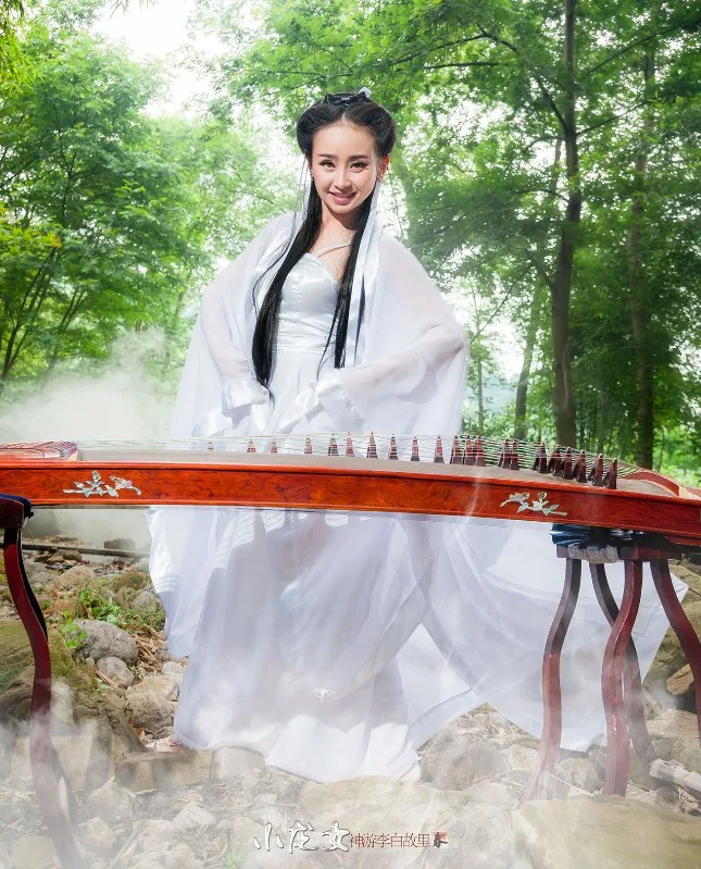 Древний костюм сказочный костюм косплей маленький дракон девушка костюм белый портрет Hanfu фильм обслуживание одежда женская одежда