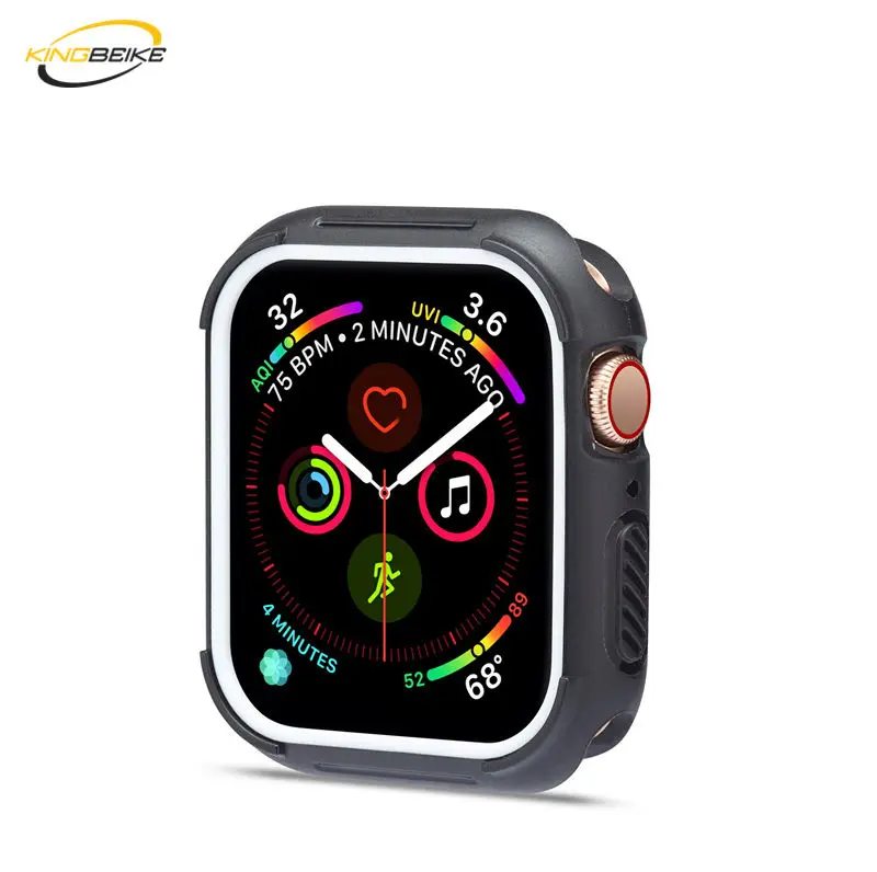 KINGBEIKE двойной цвета TPU + PC Защитная крышка Рамка для Apple Watch Series 4 Высокое качество часы чехол для iWatch 40 мм 44 мм