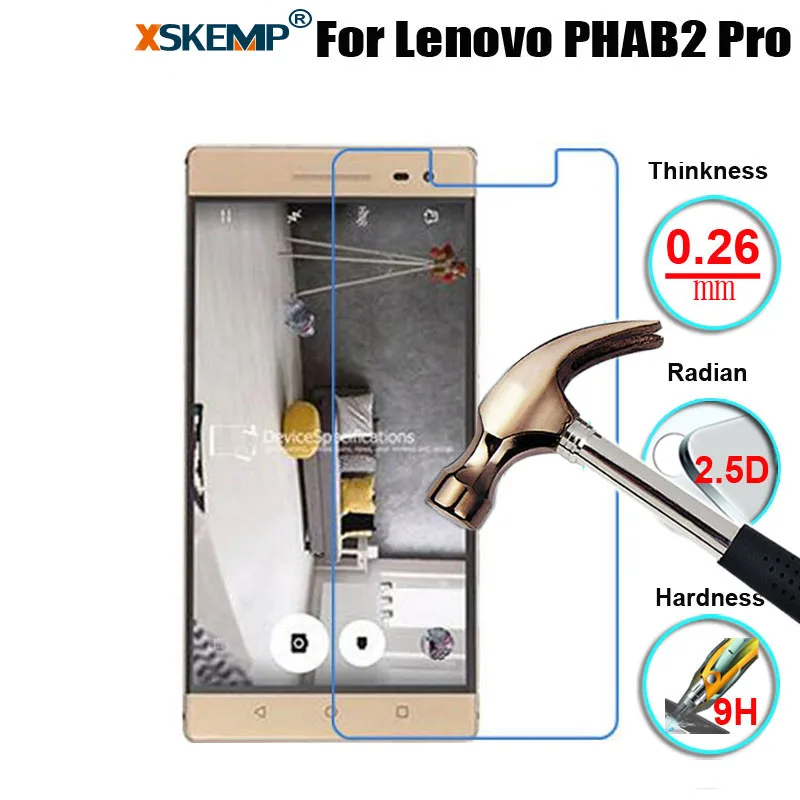 

For Lenovo PHAB 2 Pro 6.4" inch No Fingerprint Tablet Screen Protector Anti-glare Real Tempered Glass Clear HD Protective Film